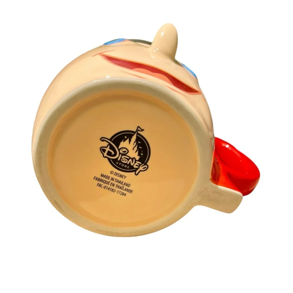 Disney Store Ceramic Pinocchio Face Coffee Tea Mug P Shape Handle 12 Oz